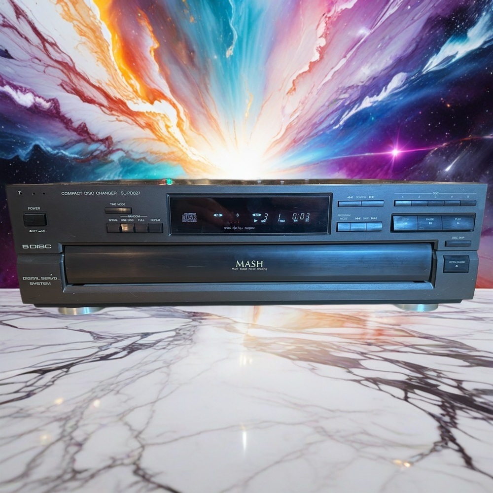 Technics SL-PD627 Compact Disc Changer - 5 Disc -  Black - Tested *NEW BELTS*